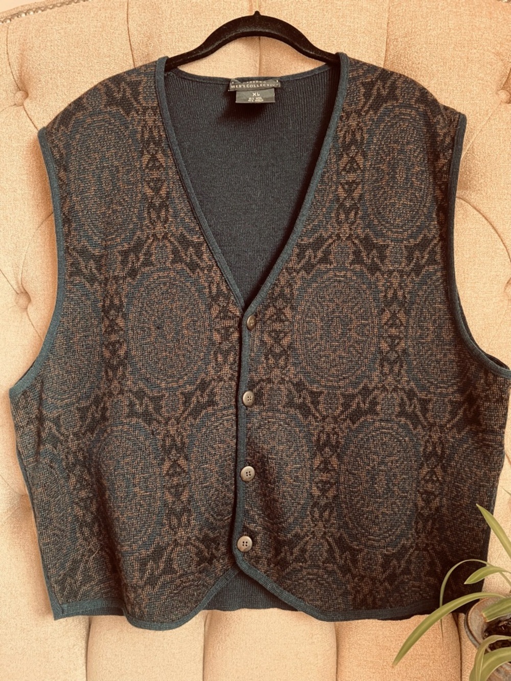 Vintage Generra Men’s Collective wool blend knit vest 80s XL